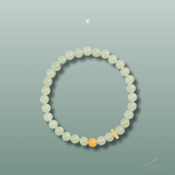 Light Green Hetian Jade and Beeswax Amber Bracelet - Bracelet - Feather Peace