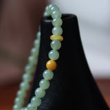 Light Green Hetian Jade and Beeswax Amber Bracelet - Bracelet - Feather Peace