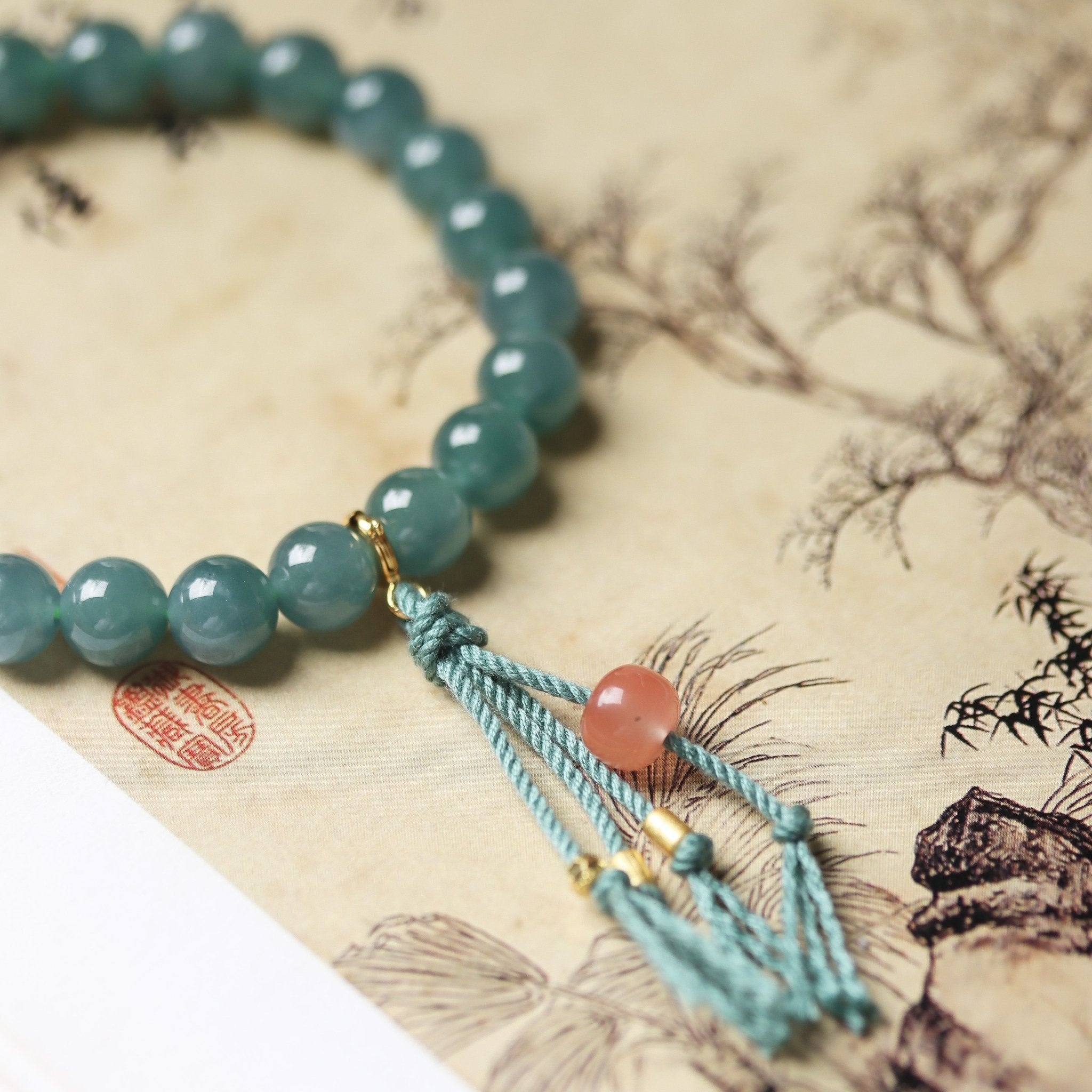 Misty Embrace Jadeit Bracelet - Bracelet - Feather Peace