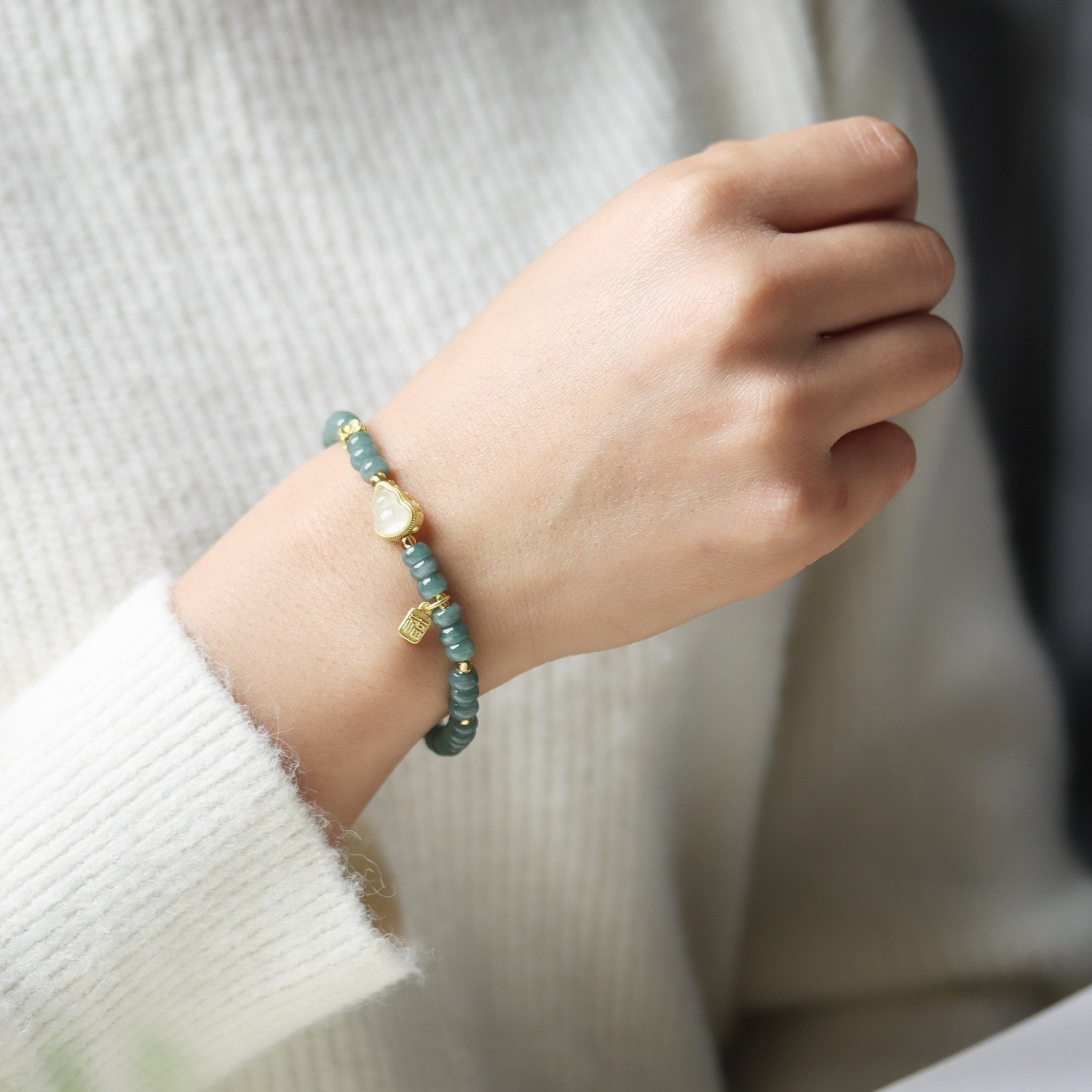 Ocean Spirit Gourd Jade Bracelet - Bracelet - Feather Peace