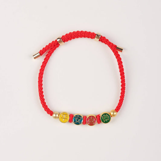 Peace & Joy Charm Red String Bracelet - Bracelet - Feather Peace