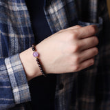 Red Sandalwood and Amethyst Bead Bracelet - Bracelet - Feather Peace