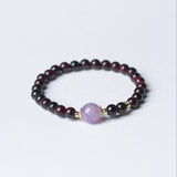 Red Sandalwood and Amethyst Bead Bracelet - Bracelet - Feather Peace