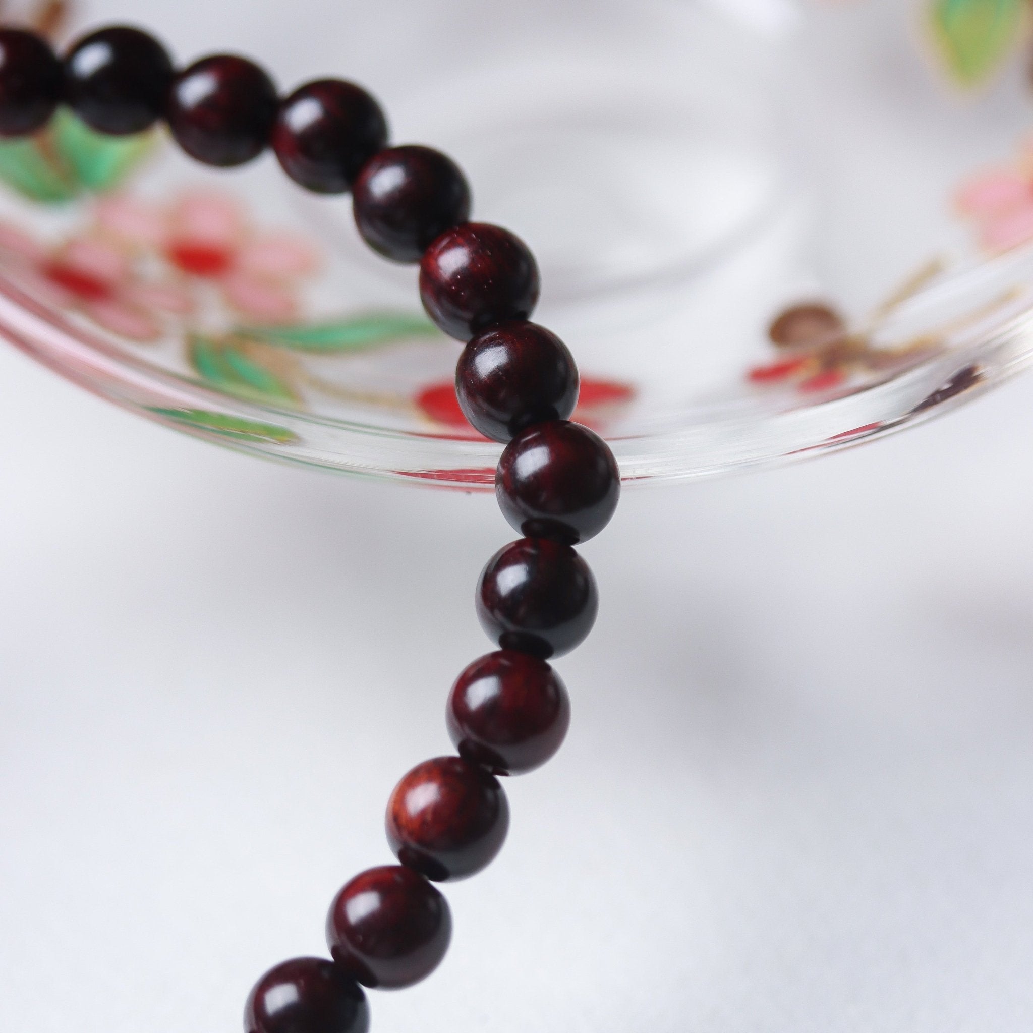 Red Sandalwood and Amethyst Bead Bracelet - Bracelet - Feather Peace