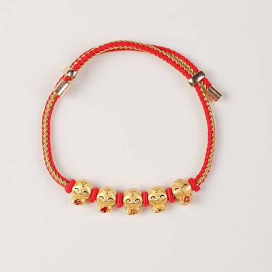 Red String Bracelet with Blessing - Calling Snake Charms - Bracelet - Feather Peace