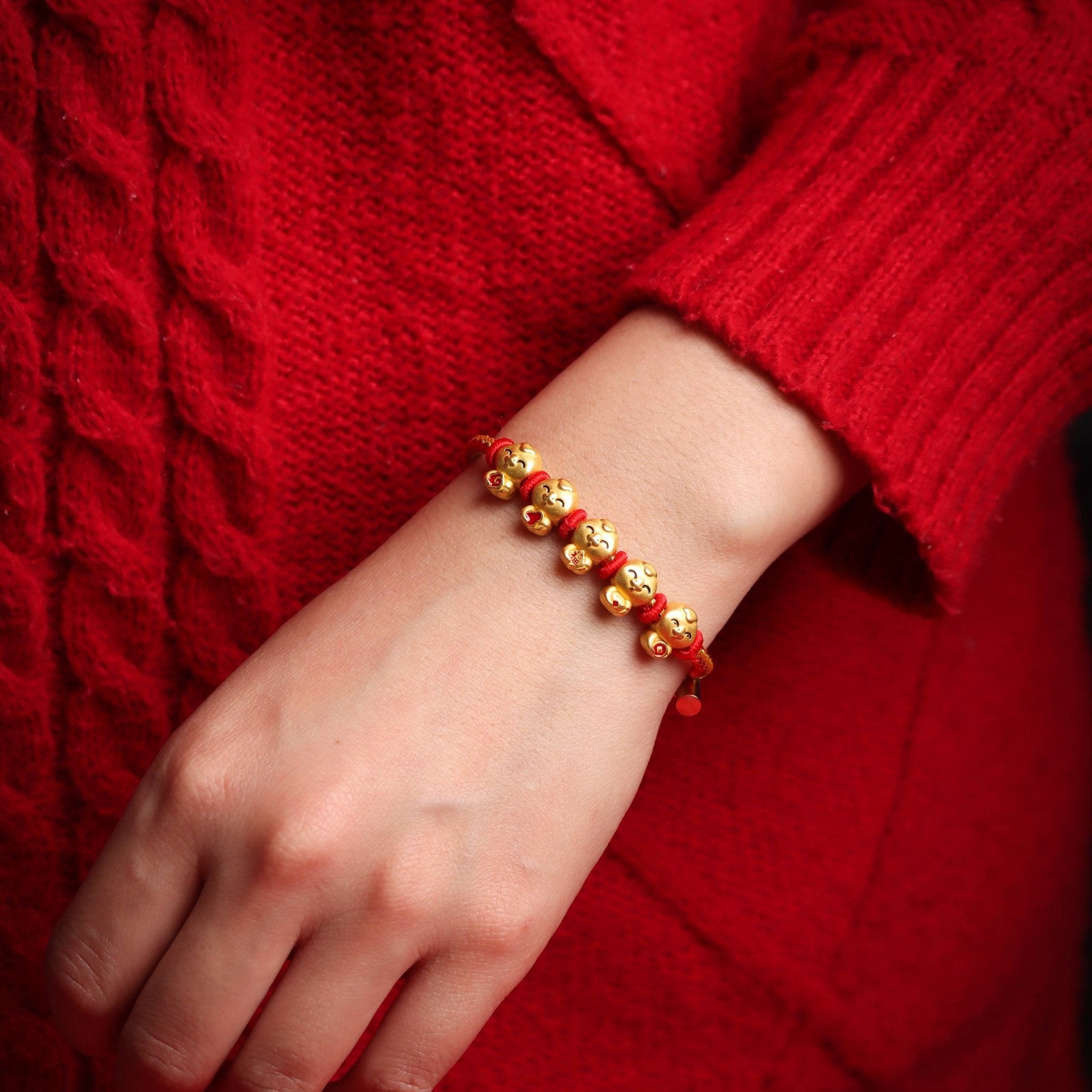 Red String Bracelet with Blessing - Calling Snake Charms - Bracelet - Feather Peace