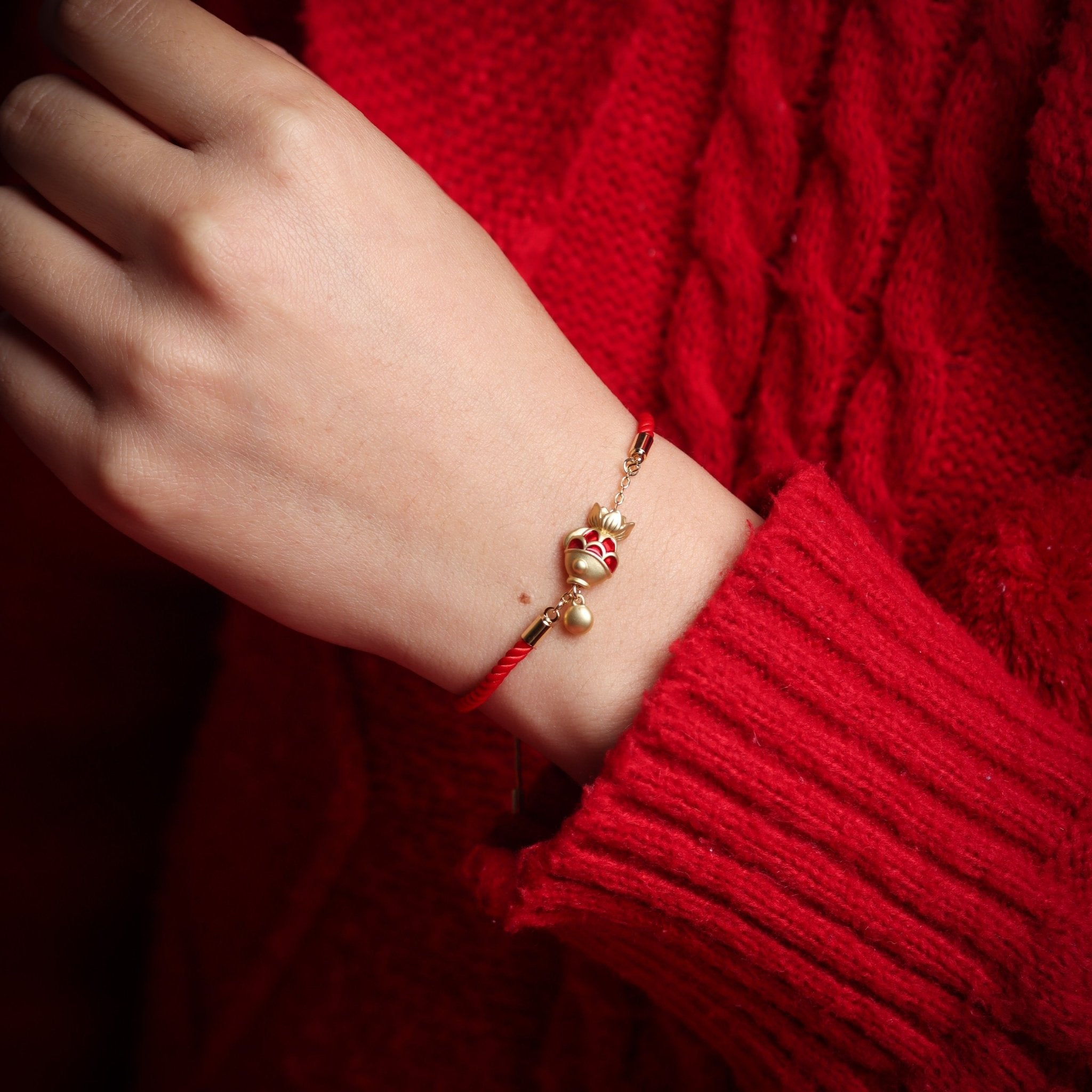 Red String Koi Fish Bracelet - Bracelet - Feather Peace