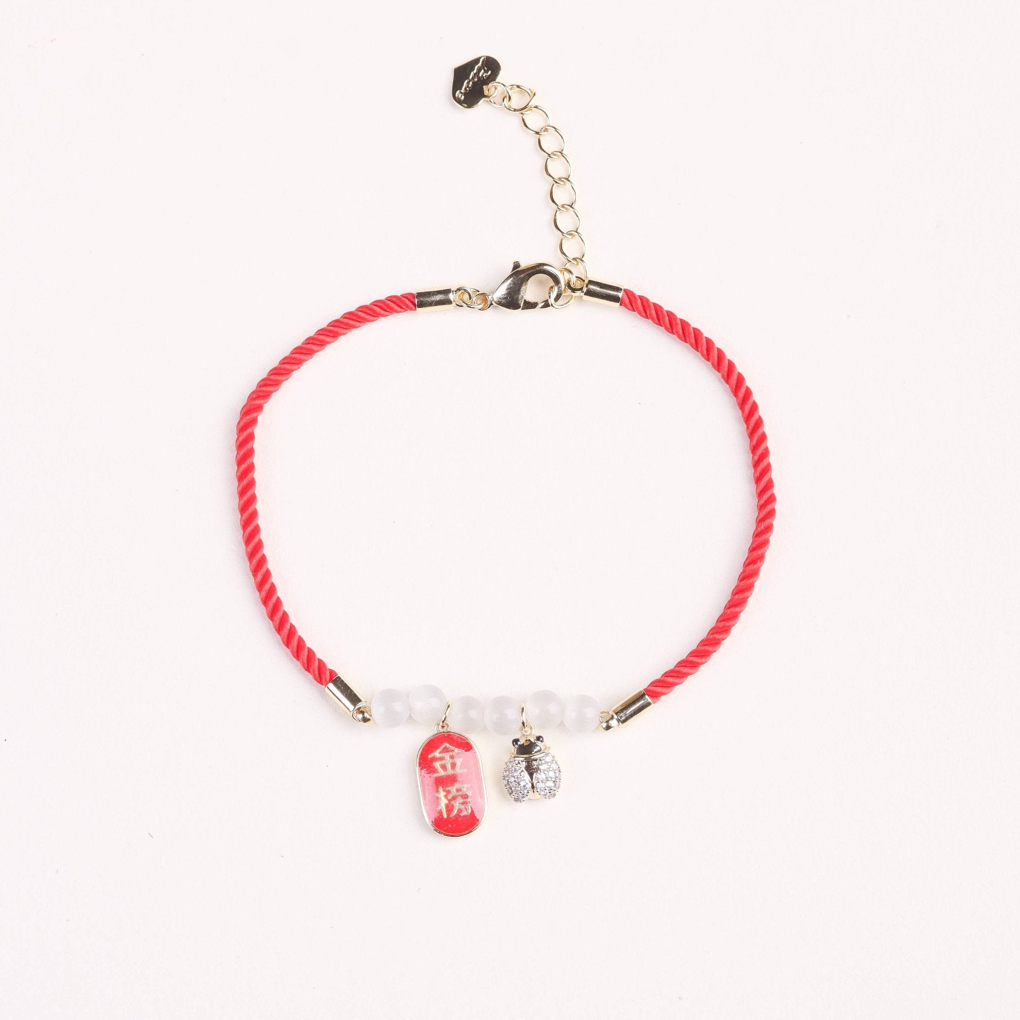 Red String Rose Quartz Bracelet - Bracelet - Feather Peace