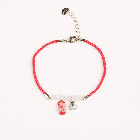 Red String Rose Quartz Bracelet - Bracelet - Feather Peace