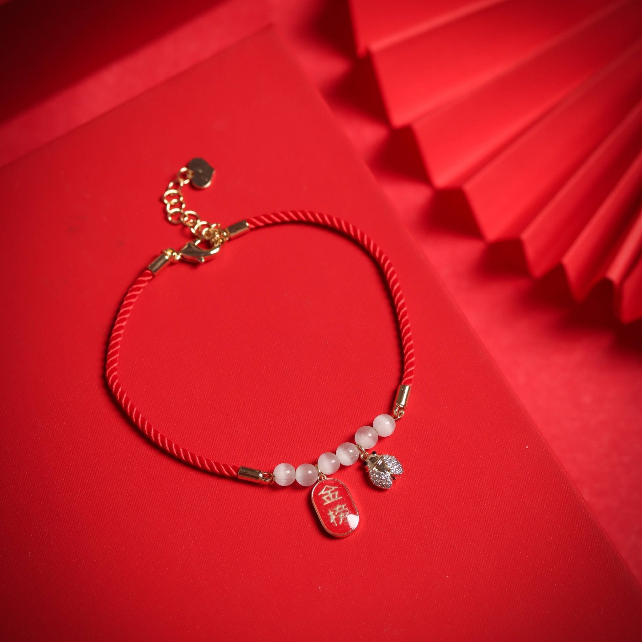 Red String Rose Quartz Bracelet - Bracelet - Feather Peace