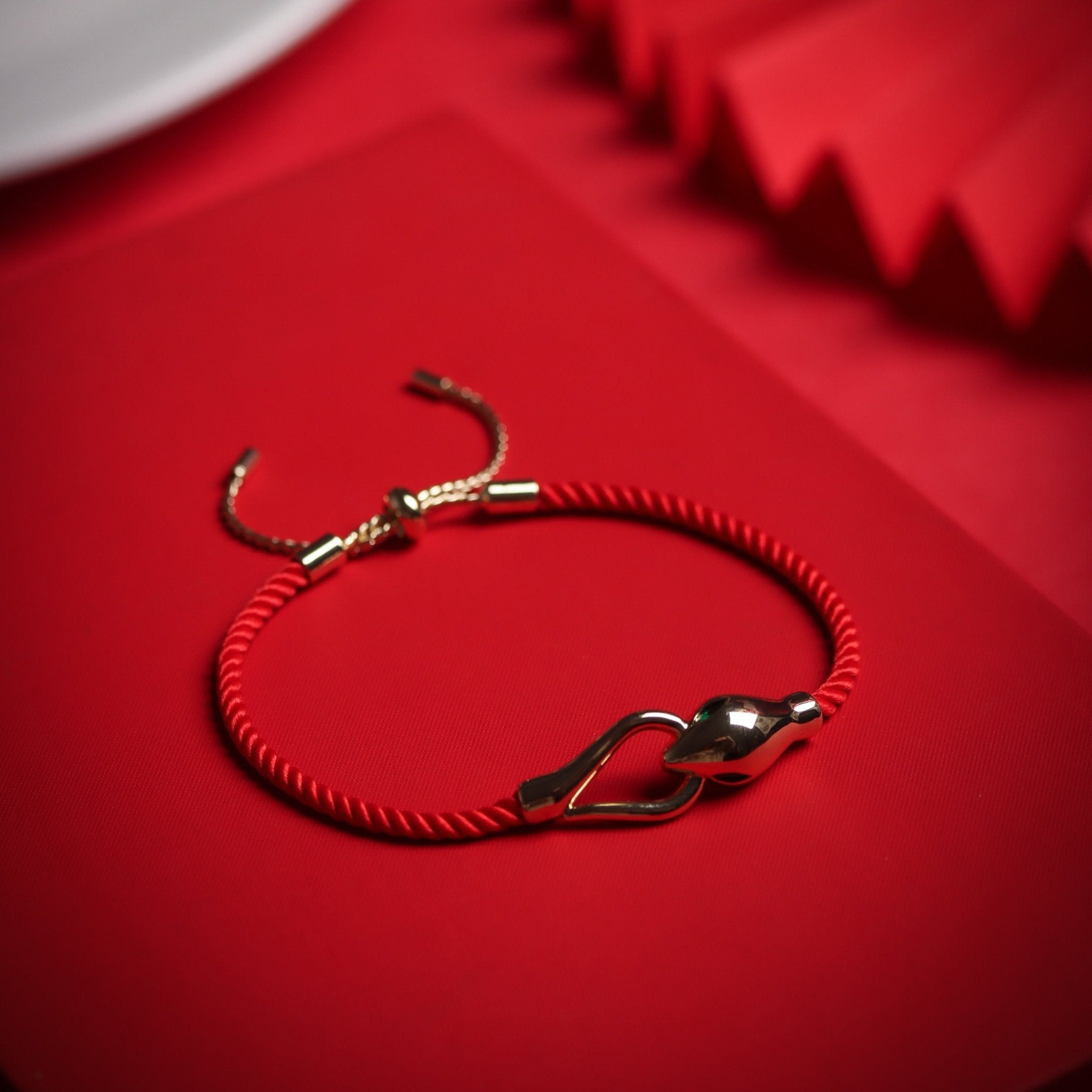 Red String Snake Head Bracelet - Bracelet - Feather Peace