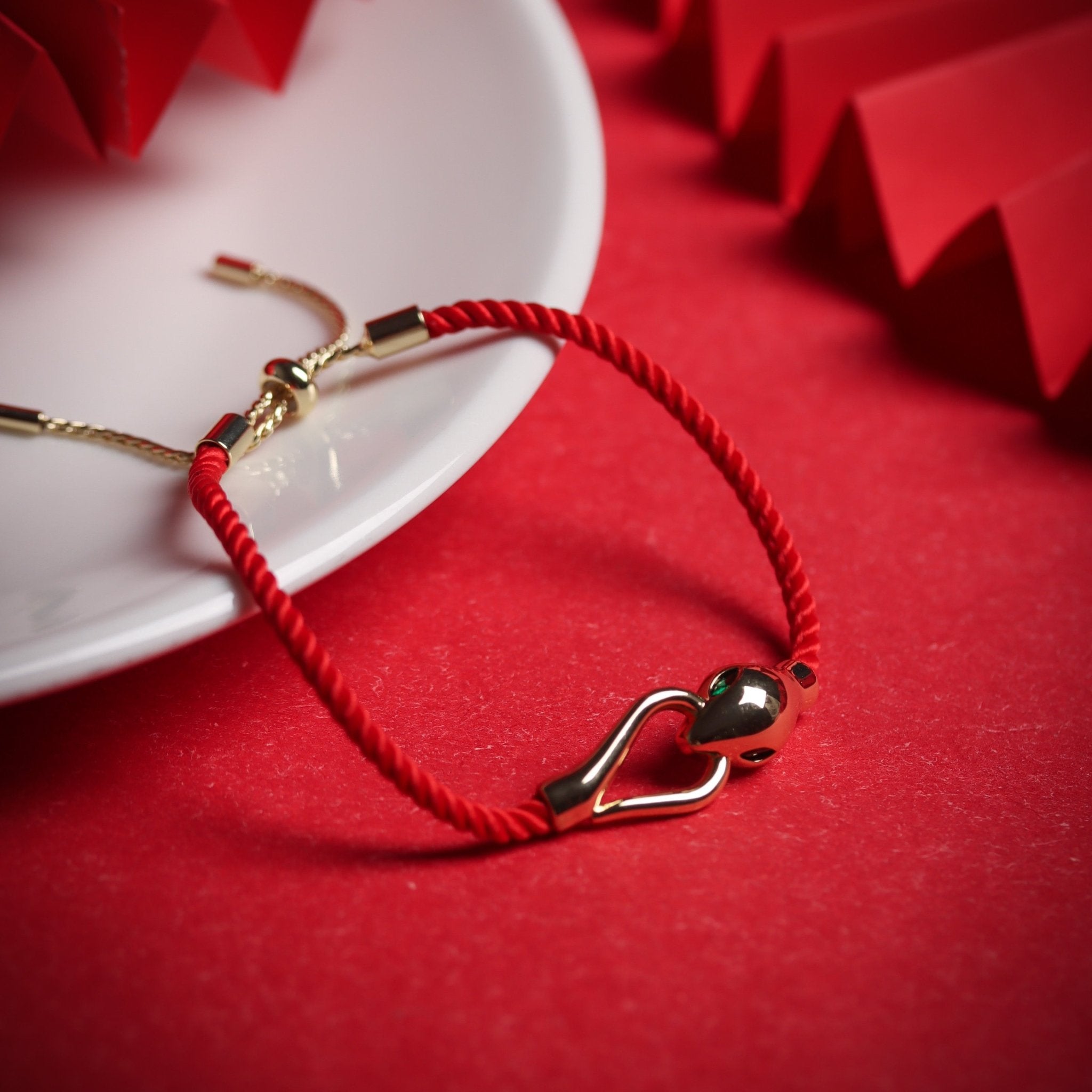 Red String Snake Head Bracelet - Bracelet - Feather Peace