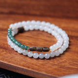 Smoky Hetian Jade and Jadeite Mala - Mala Bead - Feather Peace