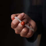 South Red Agate Pendant with Hetian Jade Bracelet - Bracelet - Feather Peace