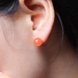 South Red Agate Prayer Beads - Earrings - Feather Peace