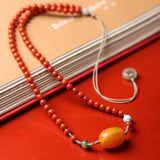 Southern Red Agate and Baltic Amber Necklace - Necklace - Feather Peace