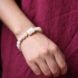 White Mother of Pearl Shell Bead Bracelet - Bracelet - Feather Peace