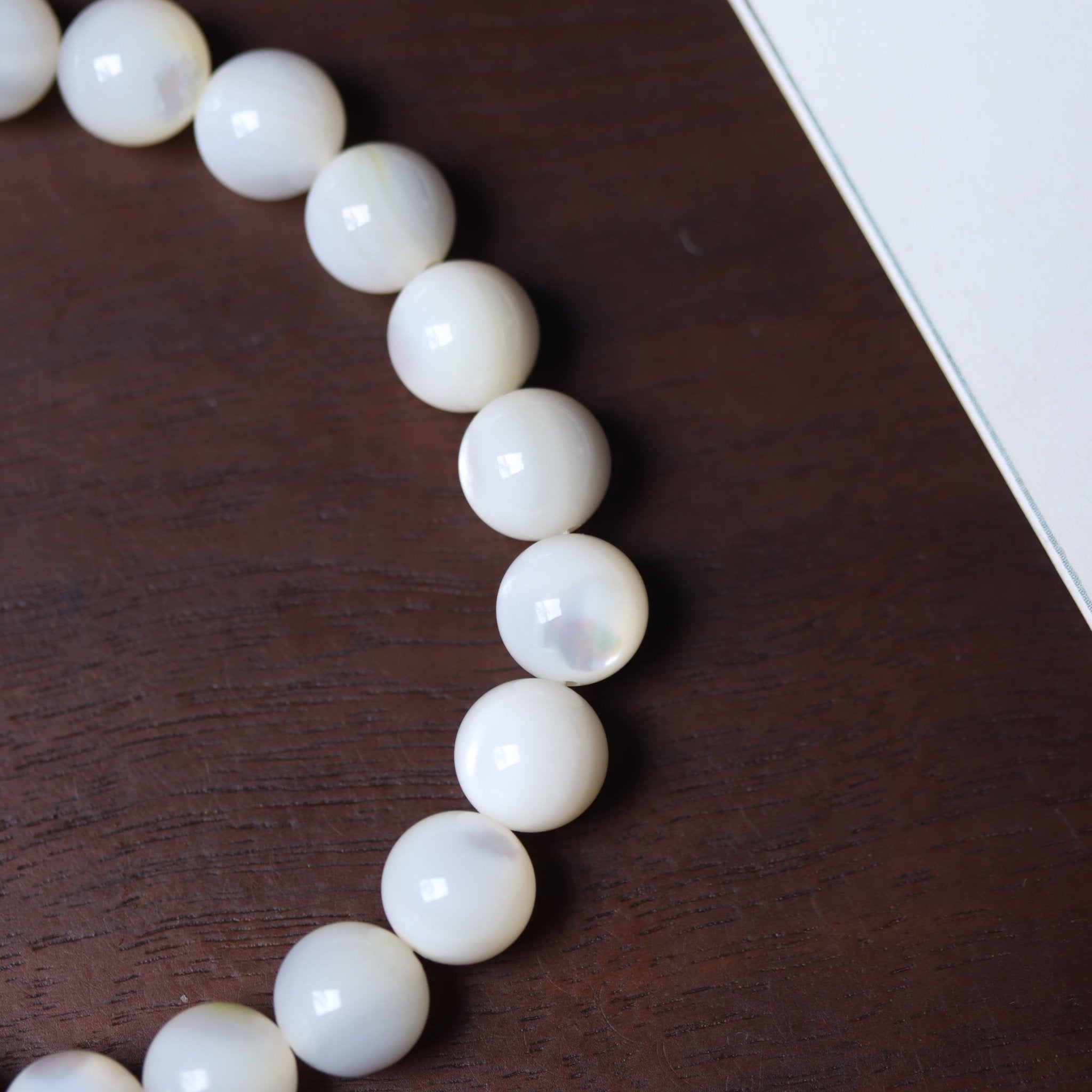 White Mother of Pearl Shell Bead Bracelet - Bracelet - Feather Peace