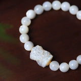White Mother of Pearl Shell Bead Bracelet - Bracelet - Feather Peace