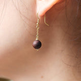 Aloeswood Bead Dangle Ring with Hook Design - Earrings - Feather Peace