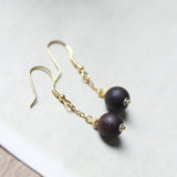 Aloeswood Bead Dangle Ring with Hook Design - Earrings - Feather Peace