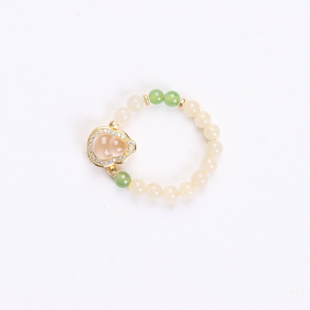Halo Jade Gourd Beaded Ring - Ring - Feather Peace