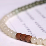 Hetian Jade and Sandalwood Mala Beads - Mala Bead - Feather Peace