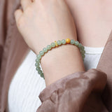 Light Green Hetian Jade and Beeswax Amber Bracelet - Bracelet - Feather Peace