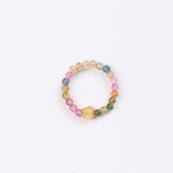 Multi - Colored Tourmaline Beaded Ring with Butterfly Charm - Ring - Feather Peace
