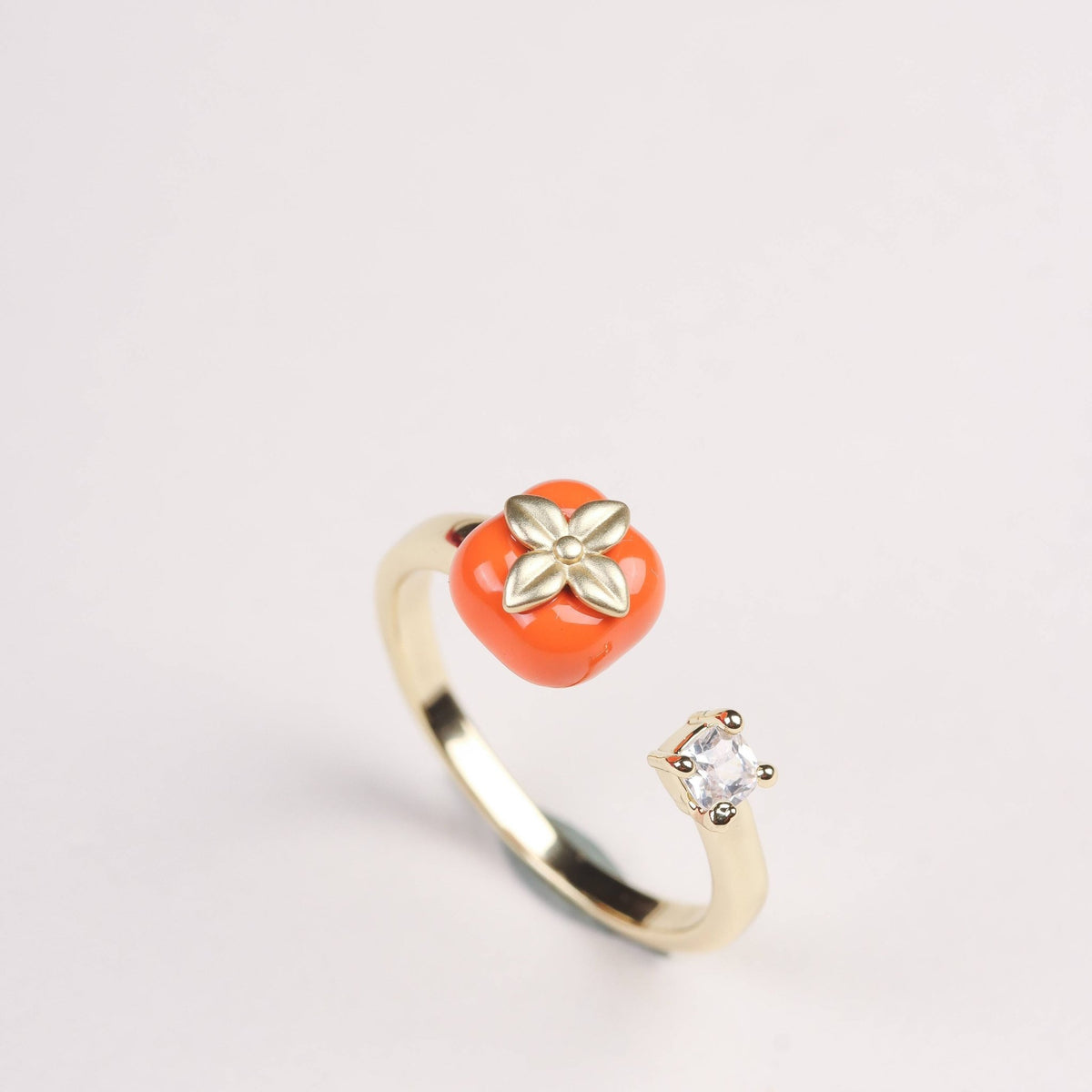 Red Agate Persimmon Open Ring - Ring - Feather Peace
