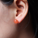 South Red Agate Prayer Beads - Earrings - Feather Peace