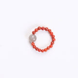 Southern Red Agate and Smoky Purple Jade Beaded Ring - Ring - Feather Peace