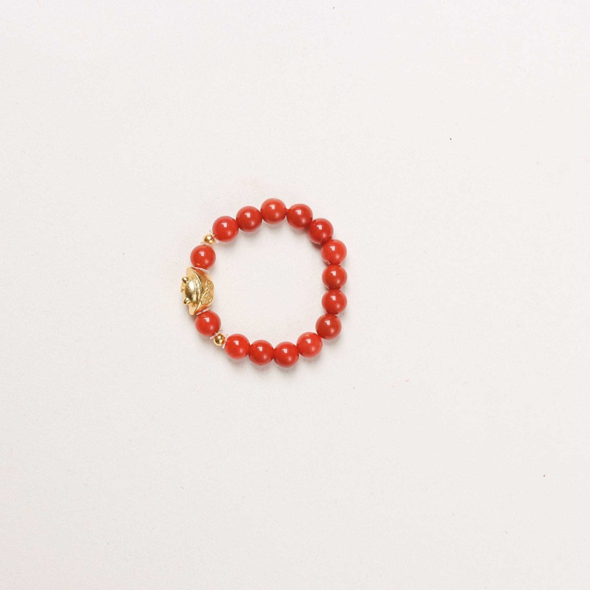 Southern Red Agate Beaded Ring - Ring - Feather Peace